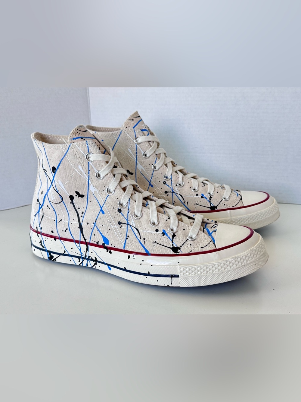 Converse Chuck 70 Hi Paint Splatter Canvas Lace Up Sneaker Shoes Men’s Size 10